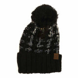 Ombre Double Slipstitch Pom C.C Beanie