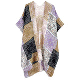 Paisley Bandana Patterned Cover Up Kimono Poncho