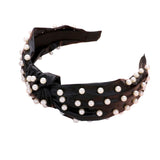 Pearl Embellished Burnout Knot Headband
