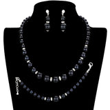3PCS Pearl Necklace Bracelet Set