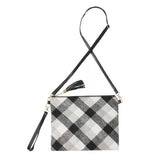 Plaid Check Crossbody Clutch Bag