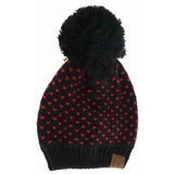 Heart Knit Pom C.C Beanie