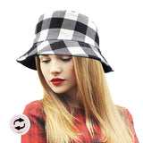 Reversible Buffalo Check Patterned Bucket Hat