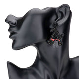 Rhinestone Beaded Witch Hat Dangle Earrings