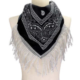 Women's Rhinestone Like Fringe Cowgirl Bandana Scarf