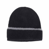 Soft Feather Yarn Striped Cuff C.C Beanie