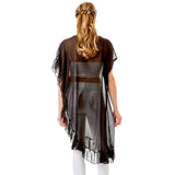 Solid Color Half Ruffled Cover Up Poncho