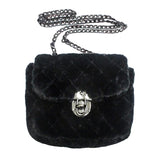 Solid Faux Fur Crossbody Bag
