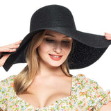 Women's Solid Floppy Straw Sun Hat