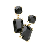 Women's Square Rectangle Link Dangle Evening Earrings