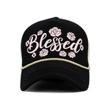 BLESSED Letter Foam Trucker Hat Mesh Cap