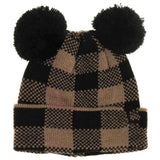 BABY Buffalo Plaid Pom Pom C.C Beanie