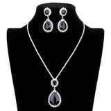 Teardrop Accented Rhinestone Necklace