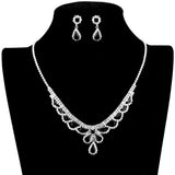 Teardrop Stone Accented Rhinestone Necklace