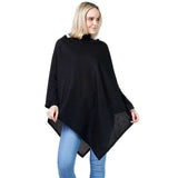 Textured Jersey Poncho Ruana Wrap