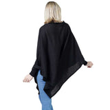 Textured Jersey Poncho Ruana Wrap