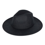 Women's Solid Color Classic Wide Brim Fedora Hat Panama