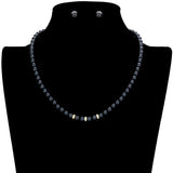 Triple Rhinestone Ring Pointed Pearl Necklace