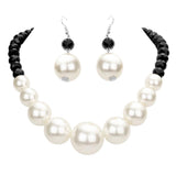 Faceted Beaded Chunky Pearl Necklace