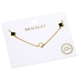 Gold Dipped Triple Quatrefoil Link Bracelet