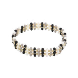 Metal Ball Faceted Beaded Stretch Bracelet