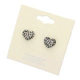Crystal Pave Heart Stud Earrings