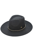 C.C Chain Trim Band Vegan Felt Panama Hat