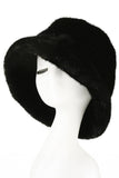 C.C GLITTER Short Fur Solid Winter Bucket Hat