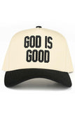 C.C GOD IS GOOD Embroidered Letter Two Tone Trucker Hat