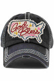 God Bless Washed Vintage Ballcap