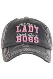 LADY BOSS WASHED VINTAGE BASEBALL CAP