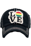 LOVE Vintage Distressed Baseball Cap