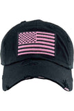 Women's American Flag Vintage Baseball Cap 4th of July