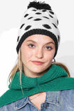 Polka Dot Christmas Holiday Theme Pom Beanie