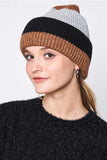 Stripe Color Block Ribbed Beanie