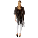Tassel Trimmed Solid Cover Up