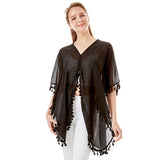 Tassel Trimmed Solid Cover Up