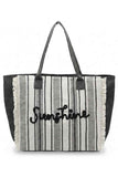Vintage SUNSHINE Stripe with Fringe Tote Bag