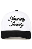 C.C ANXIETY SOCIETY Embroidered Letter Two Tone Trucker Hat