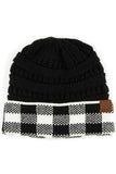 C.C Buffalo Check Cuff Knit Beanie