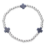 Cross Pointed Stainless Steel Ball Beaded Stretch Bracelet