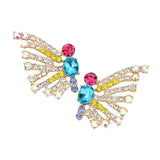 Bubble Stone Cluster Butterfly Evening Earrings