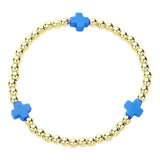 Cross Pointed Stainless Steel Ball Beaded Stretch Bracelet