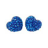 Crystal Pave Heart Stud Earrings