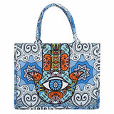 Evil Eye Hamsa Hand Printed Tote Bag