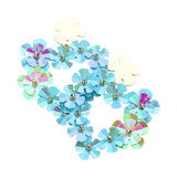 Flower Cluster Heart Dangle Earrings