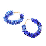 Flower Cluster Hoop Earrings