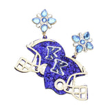 Game Day Glittered Football Helmet Dangle Earrings