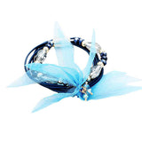 Multi Strand Cord Beaded Mesh Flower Magnetic Bracelet