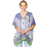Leaf Print Cover Up Poncho